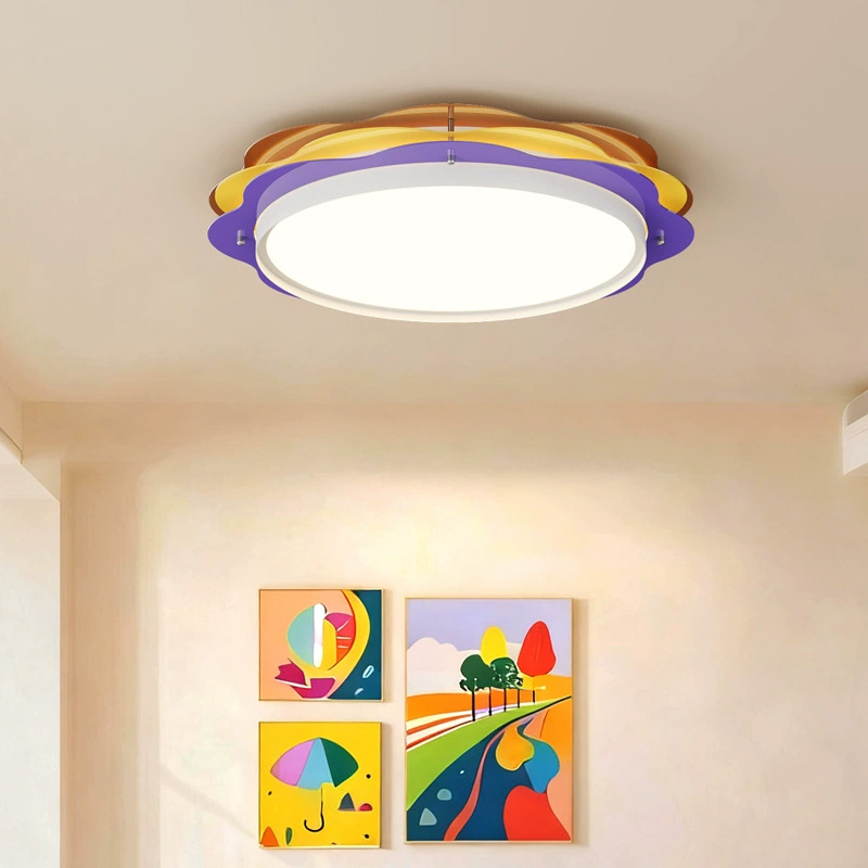Baby Nursery Ceiling Light - メンフィスカラー子供部屋シーリングランプ LED ラウンドハンブルクランプモダン暖かい少年少女寝室保育園ベビールームシーリングライト