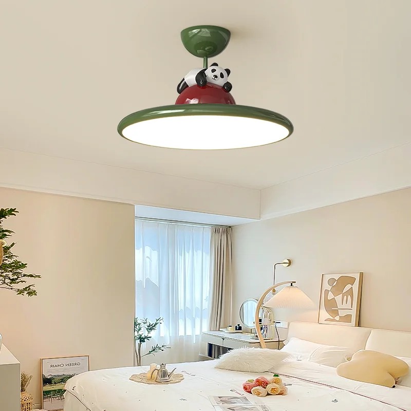 Baby Nursery Ceiling Light - 漫画クリームスタイルパンダ LED シーリングライト子供部屋用ベビー寝室女の子男の子保育園幼稚園照明器具