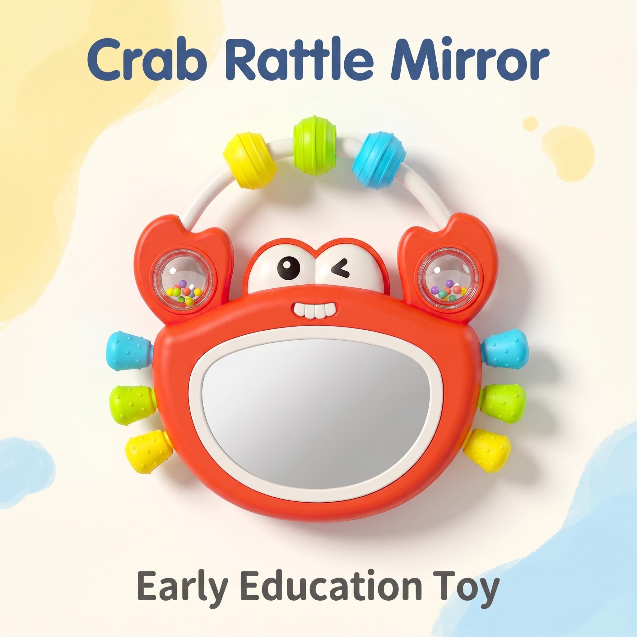 Baby Nursery Songs - ベビーミュージカルライトアップミラーガラガラおもちゃ、サウンドエフェクト、音楽リズムゲーム、童謡、マルチモード音量調節、教育機能付き