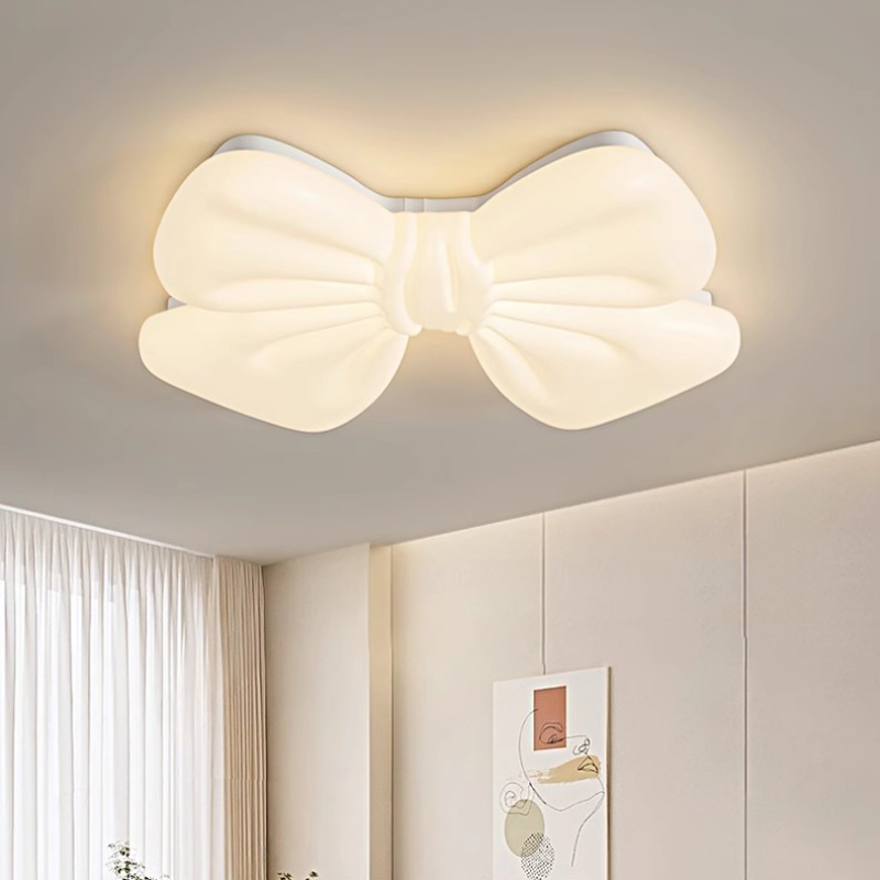 Baby Nursery Ceiling Light - 子供部屋女の子の寝室のシーリングライト LED ホワイトボウライトミニマリストモダンな暖かいベビールームプリンセスルームシーリングランプ