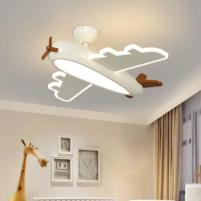 Baby Nursery Ceiling Light - 飛行機の天井ランプ漫画子供用天井ランプクリエイティブデザインLEDホワイトランプリビングダイニングルームベビー保育室装飾ランプ