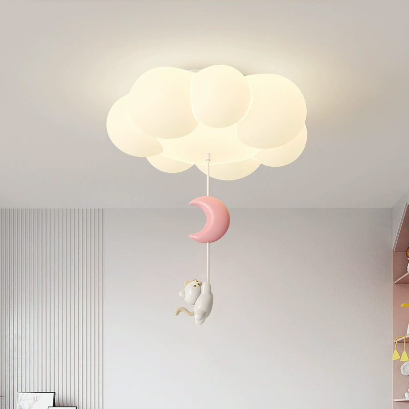 Baby Nursery Ceiling Light - 現代的な子供部屋用クラウド天井照明 LED 男の子女の子寝室用 ウォームクリームスタイル 保育園ベビー部屋用 アクリル天井ランプ