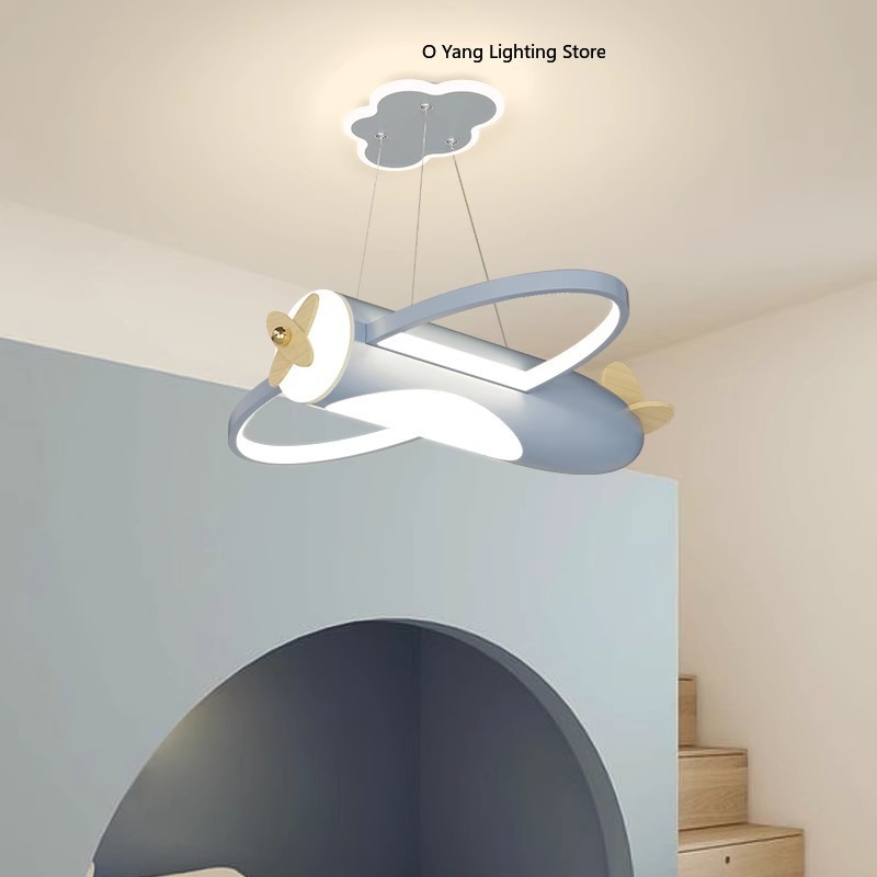 Baby Nursery Ceiling Light - クリームスタイル飛行機シーリングライトLED子供部屋ライトロマンチックな暖かいベビールーム女の子男の子寝室シーリングランプRC調光