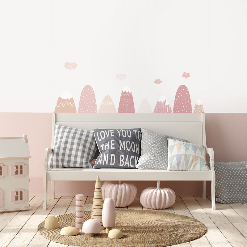 子供部屋用のピンクの山のウォールステッカー,ベビールーム用の - Baby Nursery Hot Air Balloon のレビューと価格