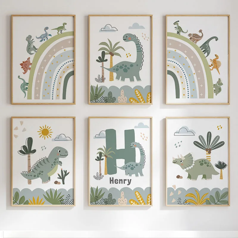 かわいい恐竜 T-レックス ブラキオサウルス保育園壁アートキ - Baby Nursery Posters のレビューと価格