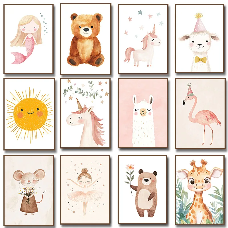 ピンクのバレリーナと星、ユニコーン、かわいい人魚、赤ちゃんラ - Baby Nursery Pink のレビューと価格