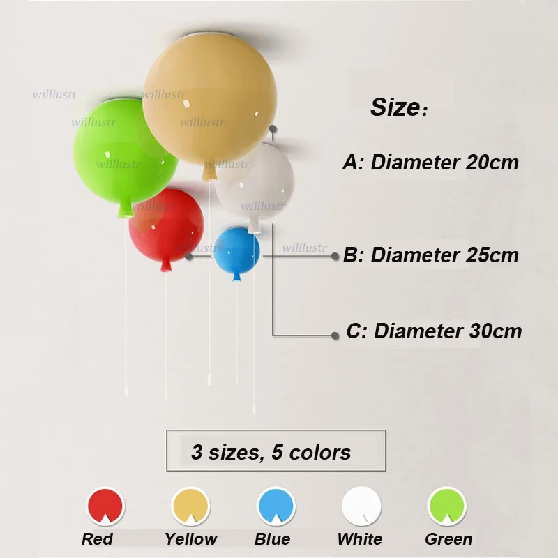 カラフルなガラスバルーンシーリングランプ寝室保育園子供部屋幼 - Baby Nursery Ceiling Light のレビューと価格