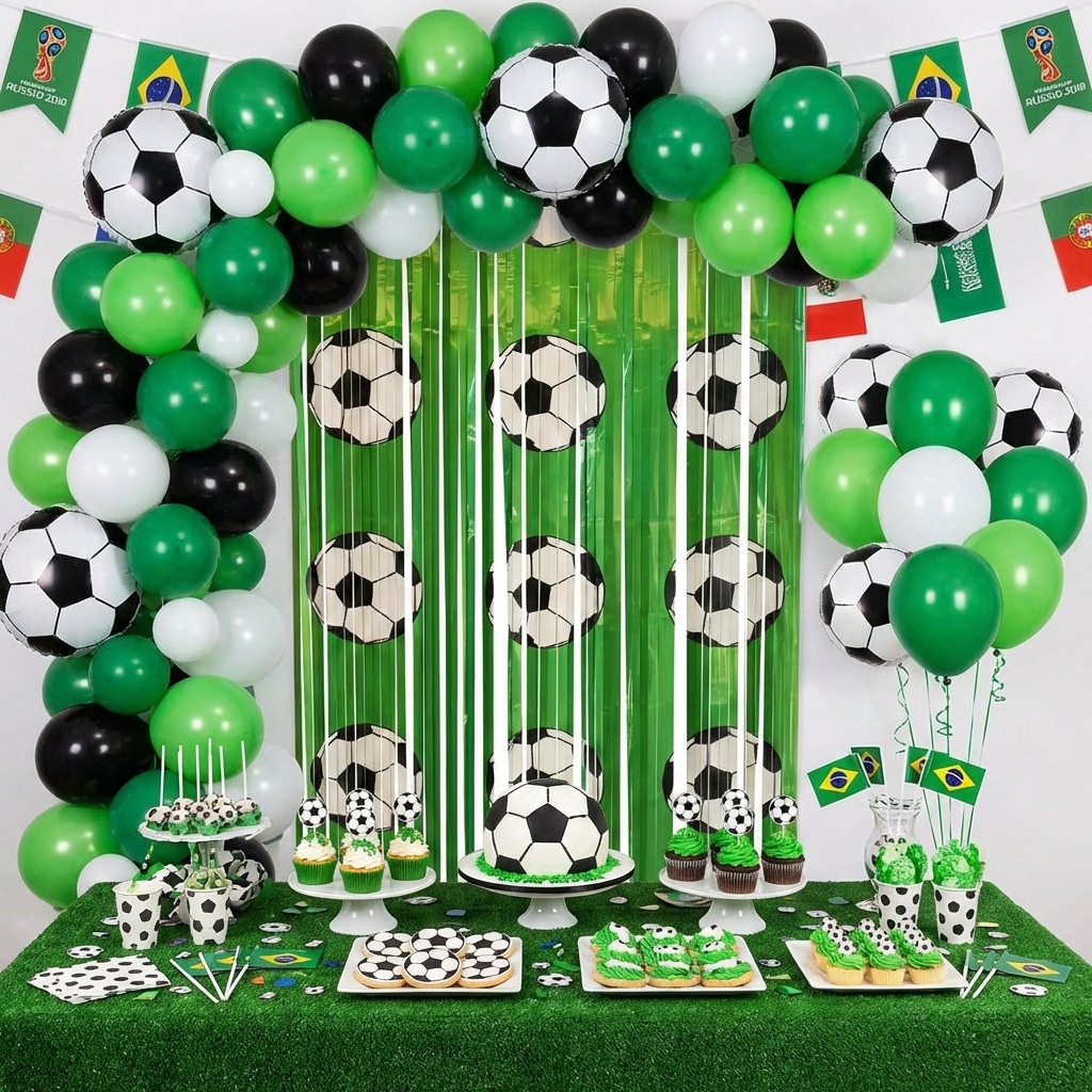 1x2m グリーンサッカーバックドロップ スポーツテーマ サ - Baby Nursery Green のレビューと価格