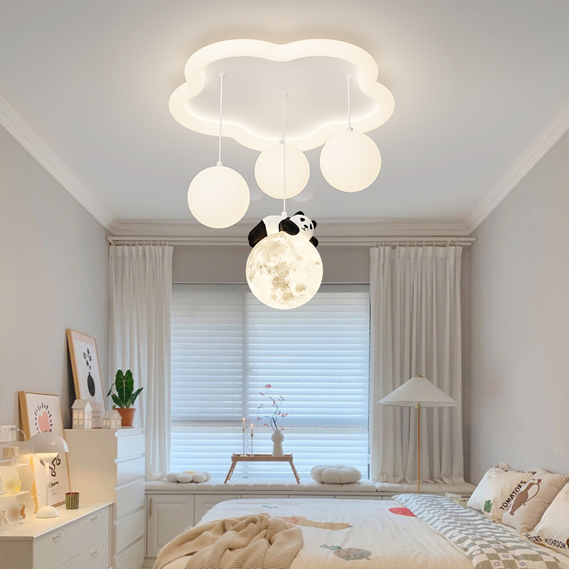 子供の部屋のためのクラウドパンダ天井ライト、バブルボールラン - Baby Nursery Ceiling Light のレビューと価格