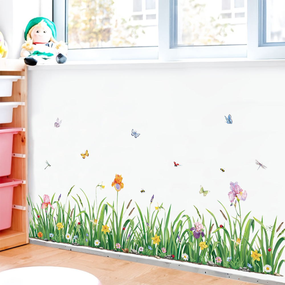 緑の草の花ボラデールウォールステッカーベビーナーサリーキッズ - Baby Nursery Green のレビューと価格