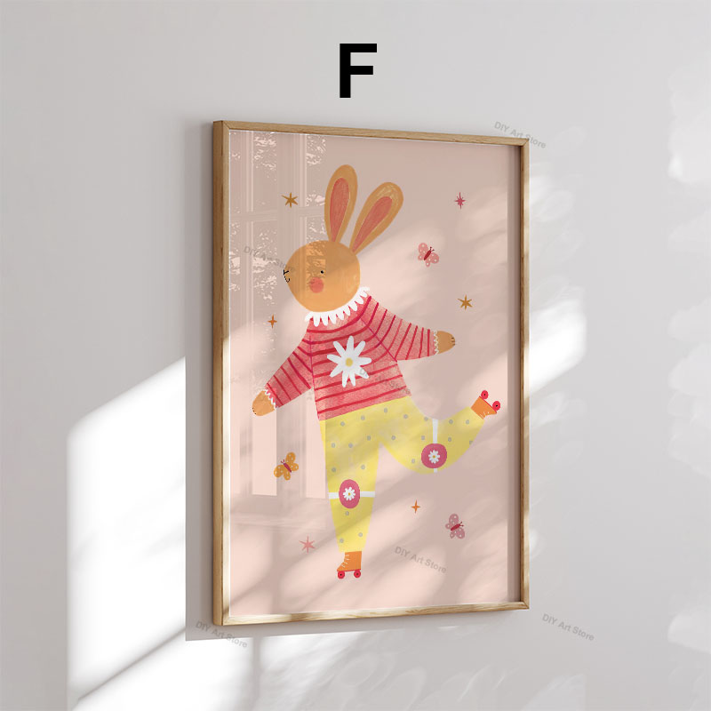 面白い漫画の動物の保育園用ウォールアートキャンバス絵画、クマ - Baby Nursery Posters のレビューと価格