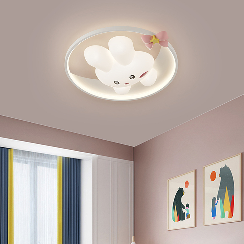 新しい 3D ウサギの天井ランプ漫画ラウンド LED 保育園 - Baby Nursery Ceiling Light のレビューと価格