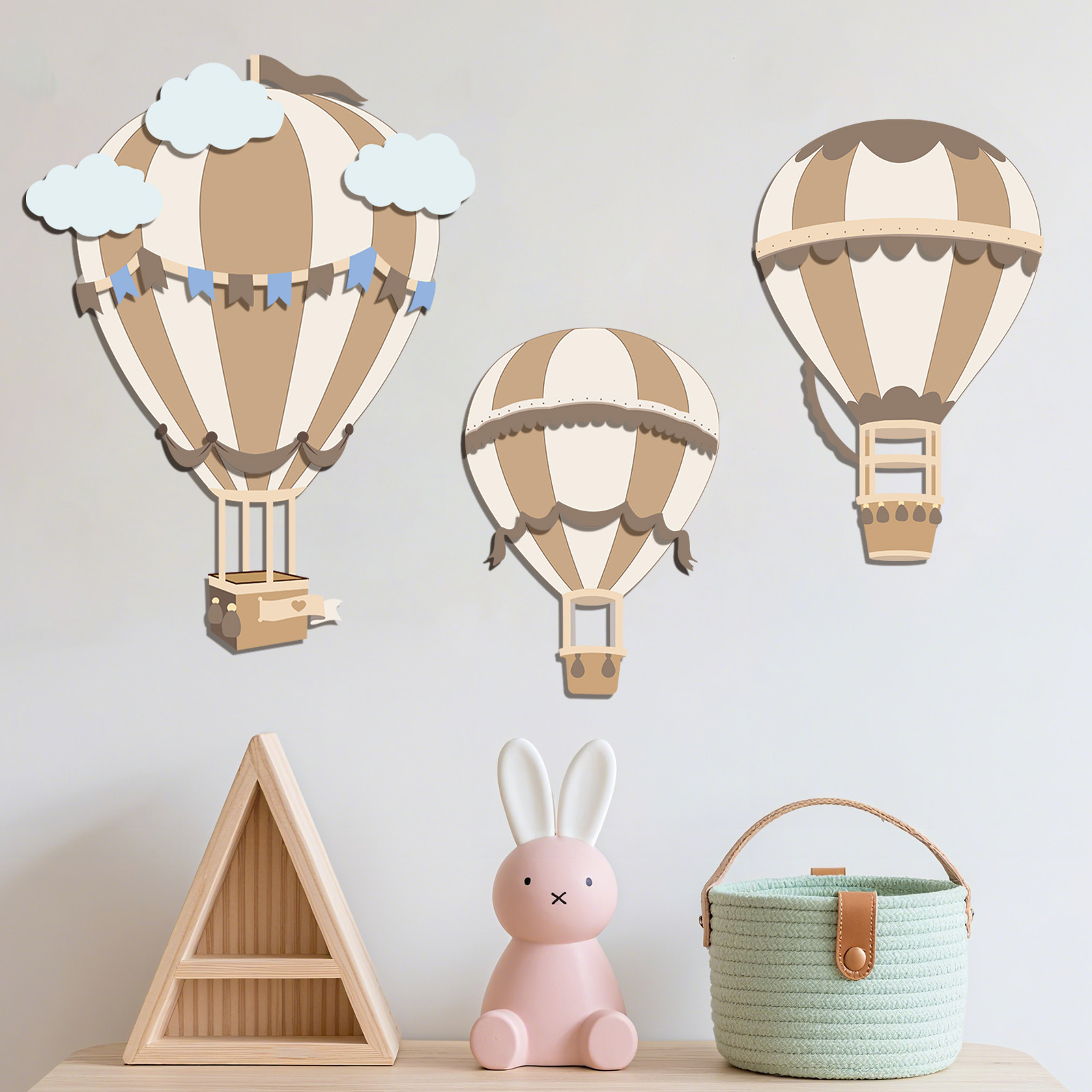 ニュートラルな熱気球木製壁飾り、3D木製壁飾り、ボヘミアン風 - Baby Nursery Hot Air Balloon のレビューと価格