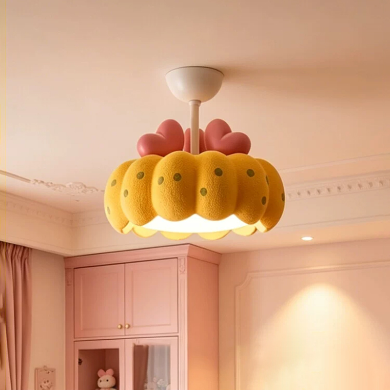 クリームスタイル子供部屋天井ランプLED樹脂製パンプキンラン - Baby Nursery Ceiling Light のレビューと価格