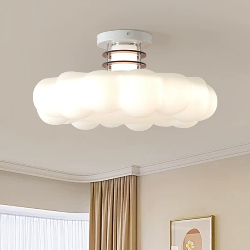 クリームスタイルクラウド寝室天井照明LED子供部屋装飾ライト - Baby Nursery Ceiling Light のレビューと価格