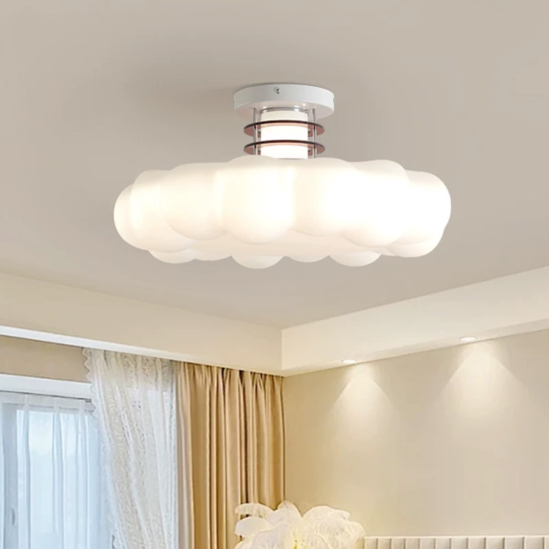 クリームスタイルクラウド寝室天井照明LED子供部屋装飾ライト - Baby Nursery Ceiling Light のレビューと価格