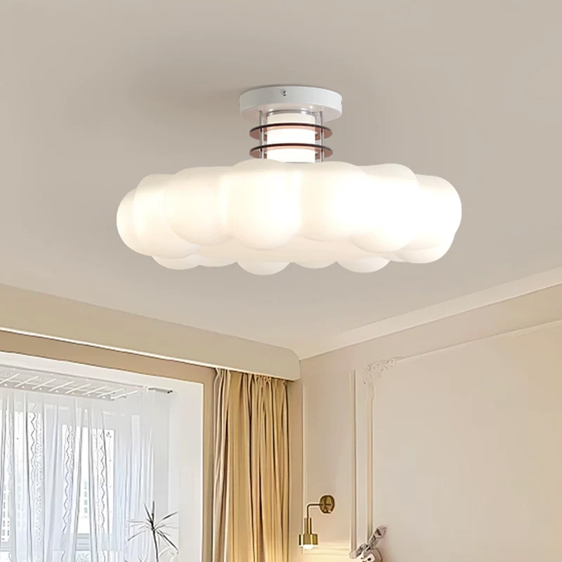 クリームスタイルクラウド寝室天井照明LED子供部屋装飾ライト - Baby Nursery Ceiling Light のレビューと価格