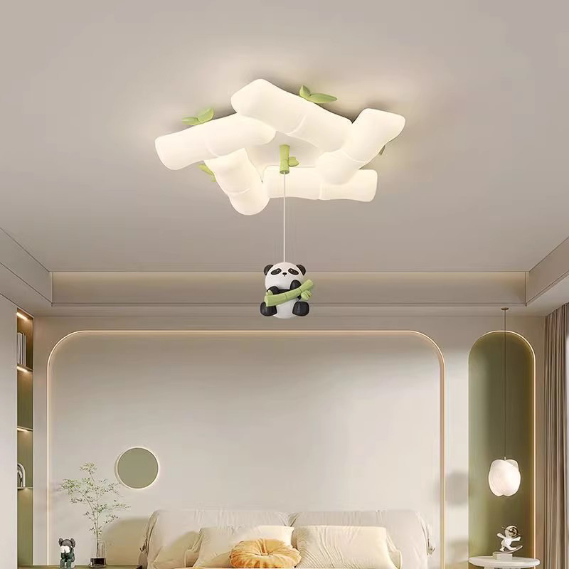 子供部屋ベビールーム天井照明LEDパンダ竹ランプモダンクリー - Baby Nursery Green のレビューと価格
