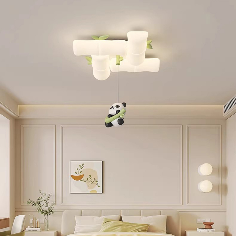 子供部屋ベビールーム天井照明LEDパンダ竹ランプモダンクリー - Baby Nursery Green のレビューと価格