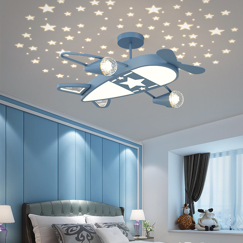 星空飛行機ライトロマンチックな子供部屋のシーリングライトモダ - Baby Nursery Ceiling Light のレビューと価格