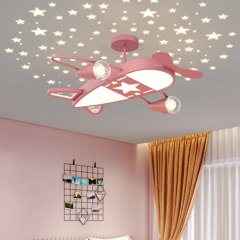 星空飛行機ライトロマンチックな子供部屋のシーリングライトモダ - Baby Nursery Ceiling Light のレビューと価格