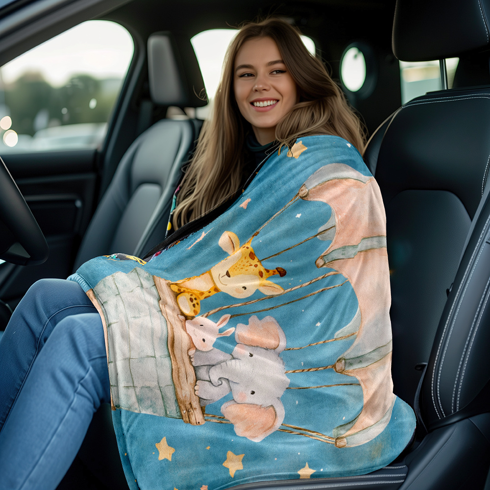 かわいい動物たち、熱気球、星空、キリン、ゾウ、ウサギ、フラン - Baby Nursery Hot Air Balloon のレビューと価格