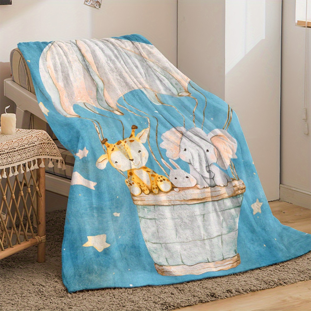 かわいい動物たち、熱気球、星空、キリン、ゾウ、ウサギ、フラン - Baby Nursery Hot Air Balloon のレビューと価格