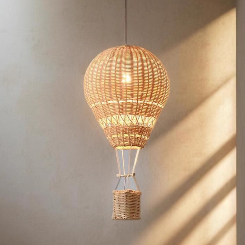 熱気球シャンデリア LED 子供部屋籐クラフト手作りランプ赤 - Baby Nursery Hot Air Balloon のレビューと価格