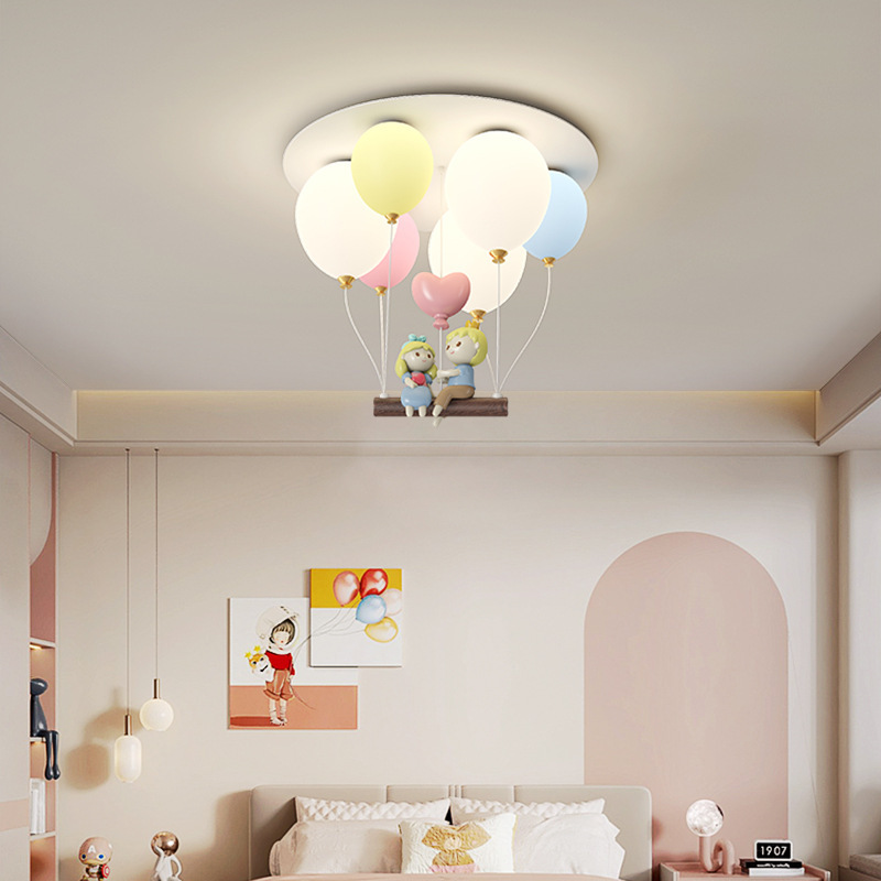 カラフルな風船子供部屋の天井ランプ男の子女の子の寝室の装飾ラ - Baby Nursery Ceiling Light のレビューと価格