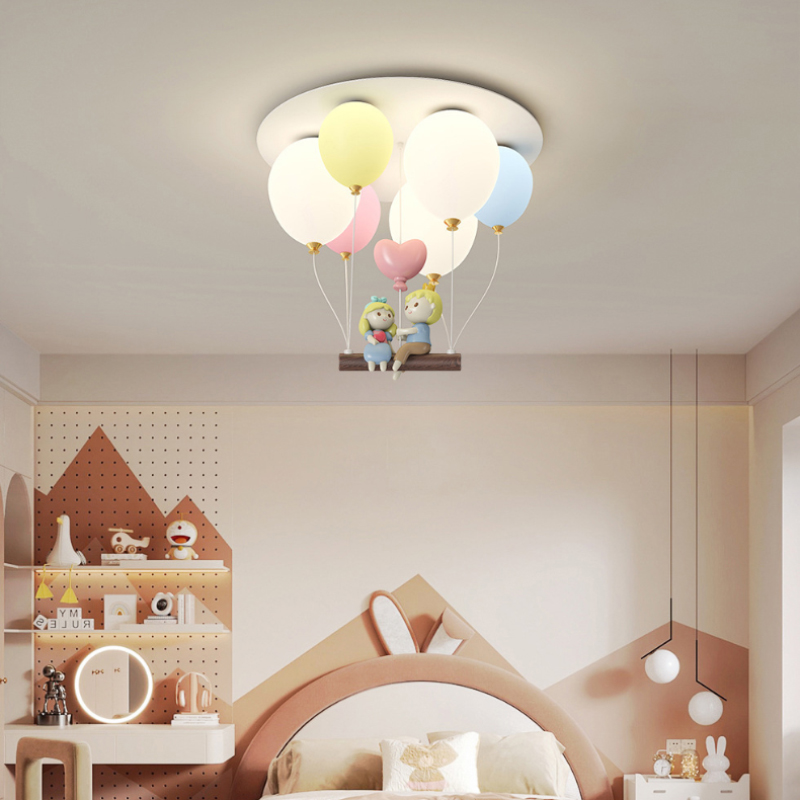 カラフルな風船子供部屋の天井ランプ男の子女の子の寝室の装飾ラ - Baby Nursery Ceiling Light のレビューと価格