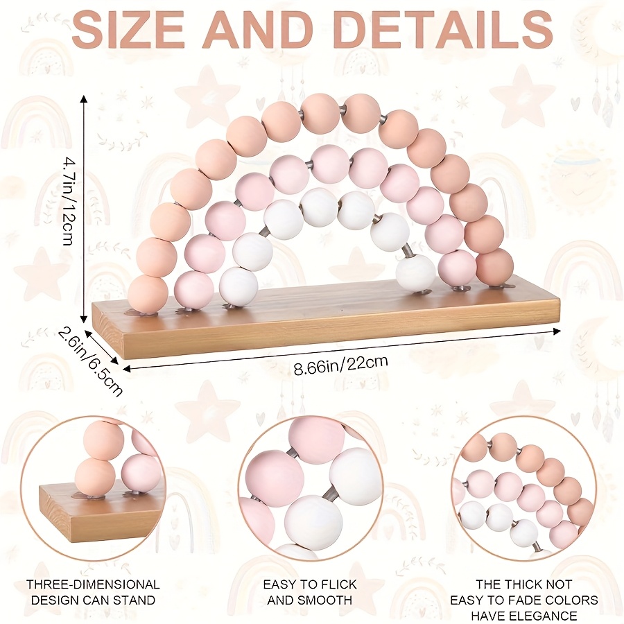 レインボーガール 3D ベビールーム装飾 ピンク 木製 ビー - Baby Nursery Pink のレビューと価格