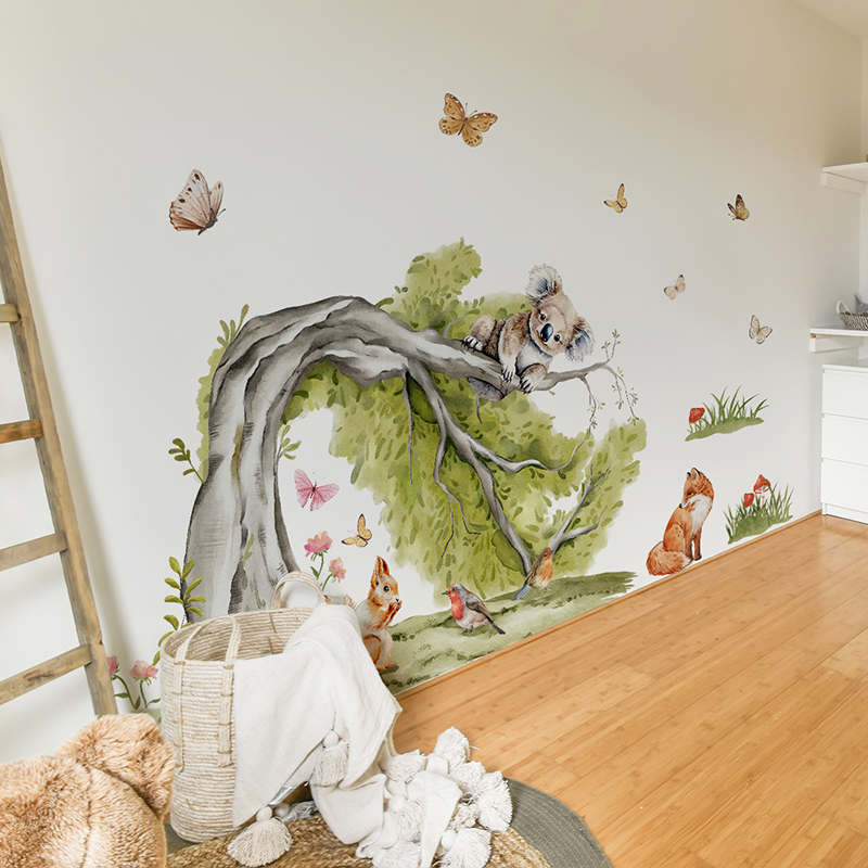 ジャングル 大きな木 動物 ウォールステッカー ビニール 水 - Baby Nursery Green のレビューと価格