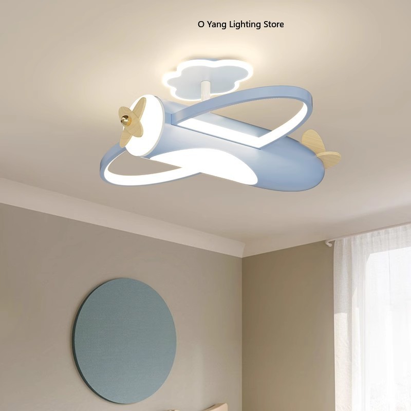 クリームスタイル飛行機シーリングライトLED子供部屋ライトロ - Baby Nursery Ceiling Light のレビューと価格