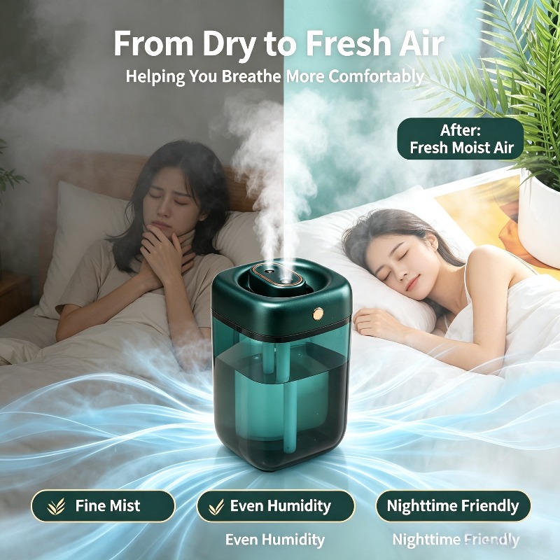 持ち運び可能な静音大容量加湿器空気清浄機、大容量ミスト噴射、 - Baby Nursery Air Purifier のレビューと価格