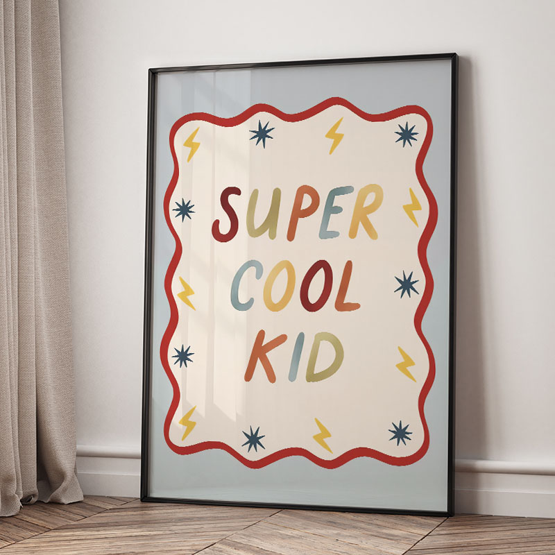 面白い漫画の超クールな子供部屋の壁飾りキャンバス絵画、クマ、 - Baby Nursery Posters のレビューと価格