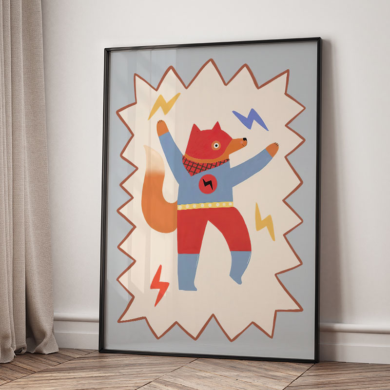 面白い漫画の超クールな子供部屋の壁飾りキャンバス絵画、クマ、 - Baby Nursery Posters のレビューと価格
